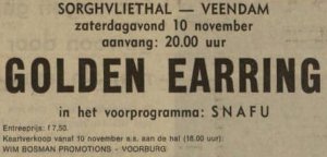 Golden Earring show announcement November 10, 1973